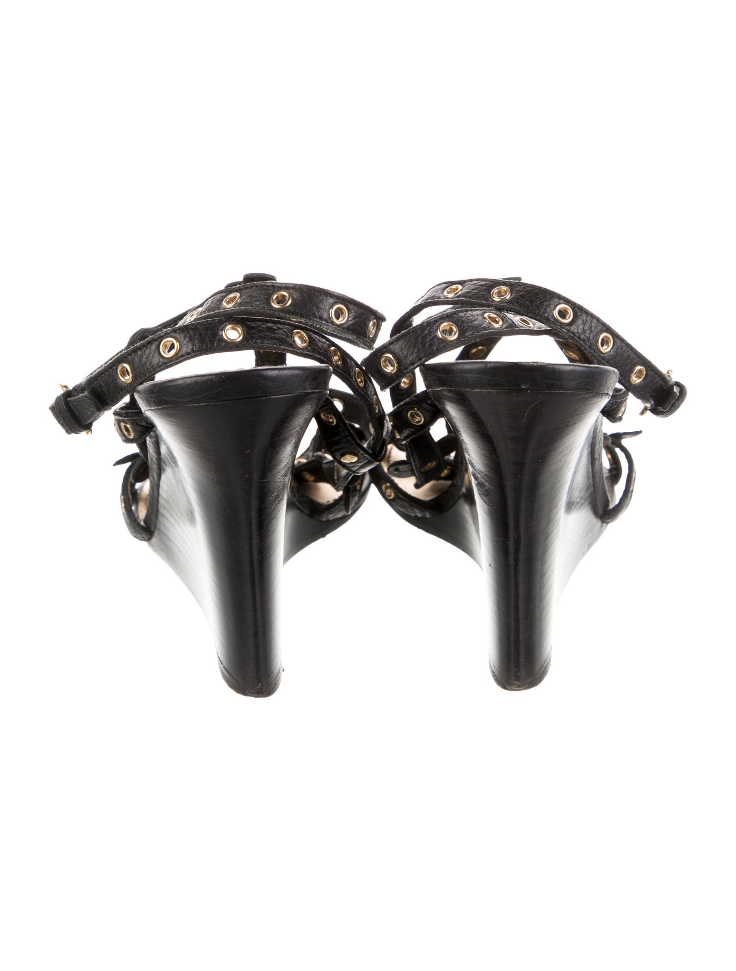 Louis Vuitton Leather Polka Dot Print Gladiator Sandals